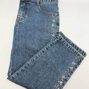 COS Blue Embroidered Straight Leg Jeans